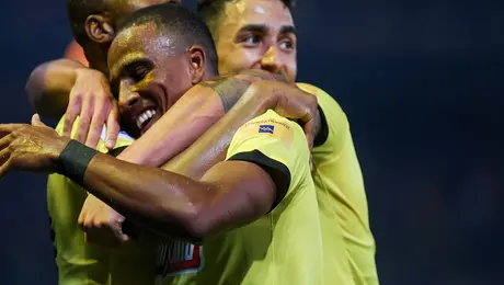 Πανηγυρισμοί ποδοσφαιριστών της ΑΕΚ