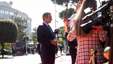 Ο Κυριάκος Μητσοτάκης στα Τίρανα