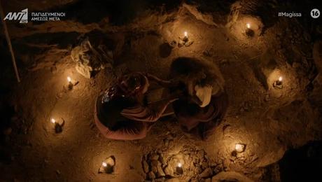 Η Μάγισσα: Θεοφανώ και Σιμώνη σε σκηνή της σειράς