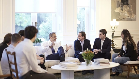 Ο Κυριάκος Μητσοτάκης στο Μέγαρο Μαξίμου