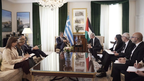 Συνάντηση Κυριάκου Μητσοτάκη με τον πρωθυπουργό της Παλαιστινιακής Αρχήςμ Mohammad Ibrahim Shtayyeh