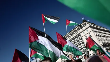 Μεγάλη συγκέντρωση στο Σύνταγμα για τη Γάζα