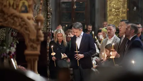 Ο Κυριάκος Μητσοτάκης στην εκκλησία