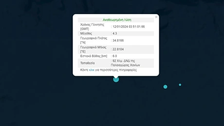 Σεισμός στα Χανιά