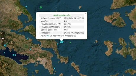 Σεισμός 4,8 Ρίχτερ στην Κύμη