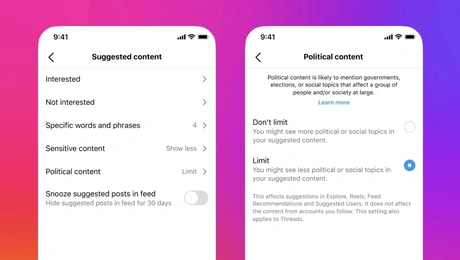Πολιτική τέλος από λογαριασμούς που δεν ακολουθείτε σε Instagram και Threads.