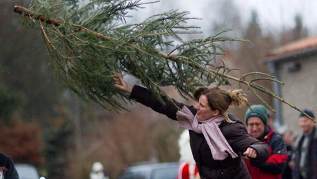 Διαγωνισμός ρίψης χριστουγεννιάτικου δέντρου