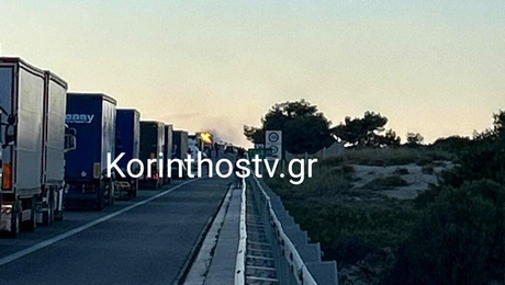 Φωτιά σε φόρτηγο στην Εθνική Οδό