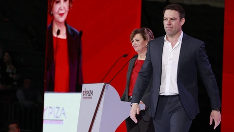 Όλγα Γεροβασίλη - Στέφανος Κασσελάκης στο Συνέδριο του ΣΥΡΙΖΑ