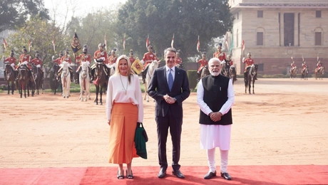 Μαρέβα και Κυριάκος Μητσοτάκης με τον πρωθυπουγό της Ινδίας, Ναρέντρα Μόντι