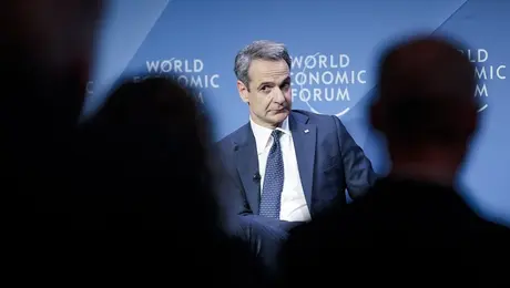 Ο Κυριάκος Μητσοτάκης στο Νταβός