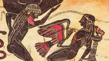 Η τιμωρία του Προμηθέα, λεπτομέρεια από αγγείο