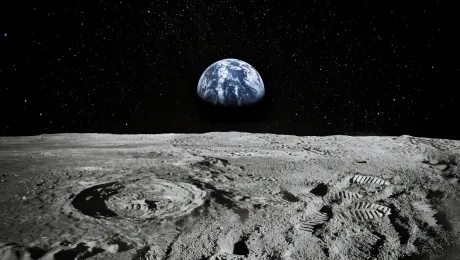 Αναπαράσταση θέας της Γης από τη Σελήνη
