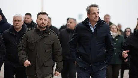 Ο Κυριάκος Μητσοτάκης και ο Βολοντίμιρ Ζελένσκι