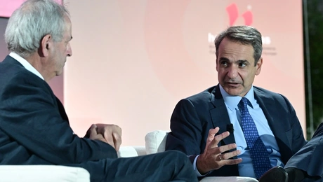 Ο Κυριάκος Μητσοτάκης σε συνέδριο του Economist