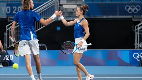 Ο Στέφανος Τσιτσιπάς και η Μαρία Σάκκαρη