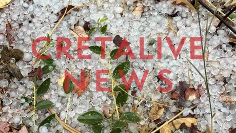 Χαλάζι στην Κρήτη από την κακοκαιρία