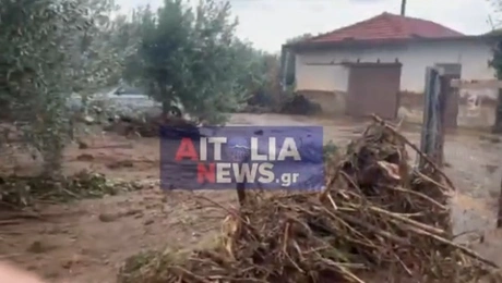 Ζημιές από την κακοκαιρία Κασσάνδρα στο Αγρίνιο