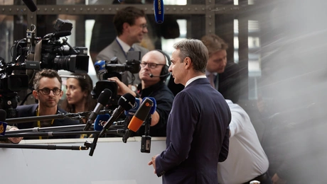 Ο Κυριάκος Μητσοτάκης στις Βρυξέλλες