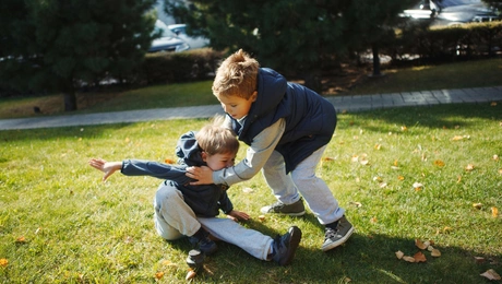 Αγόρια καυγαδίζουν σε πάρκο