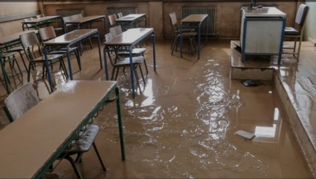 Πλημμυρισμένο σχολείο από την κακοκαιρία Bora
