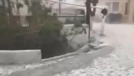 Χαλάζι σε χωριό στο Ηράκλειο