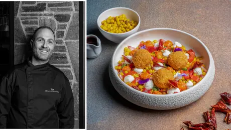 σεφ και πιάτο 