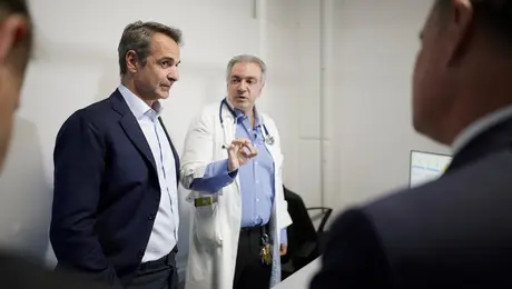 Ο Κυριάκος Μητσοτάκης στον Ευαγγελισμό