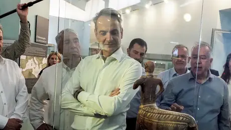 Ο Κυριάκος Μητσοτάκης στην Εύβοια