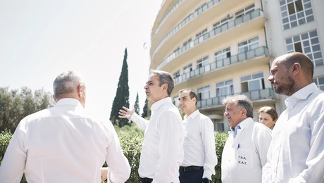 Ο Κυριάκος Μητσοτάκης στο ΚΑΤ