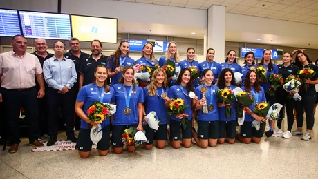 Υποδοχή της εθνικής πόλο στο Ελ. Βενιζέλος