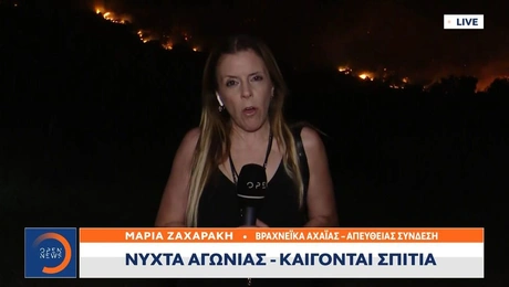 Η Μαρία Ζαχαράκη στη φωτιά στην Αχαΐα