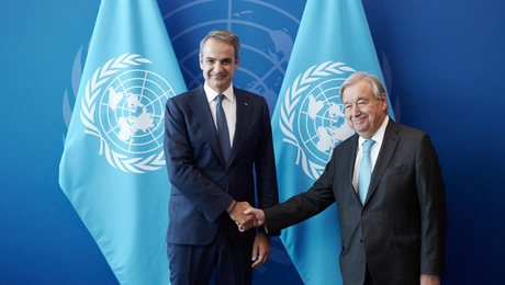 Ο Κυριάκος Μητσοτάκης και ο Αντόνιο Γκουτέρες