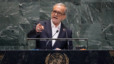 Ο Ιρανός πρόεδρος Μασούντ Πεζεσκιάν στην 80ή Συνέλευση του ΟΗΕ