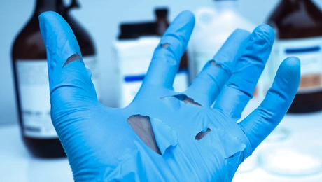 Σκισμένα πλαστικά γάντια