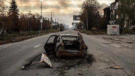 Καταστροφές στη Κοστιαντίνιβκα της Ουκρανίας