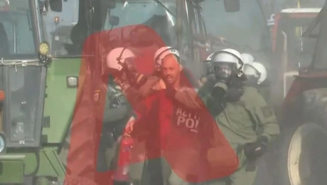 Ένταση στο μπλόκο των αγροτών στη Λάρισα