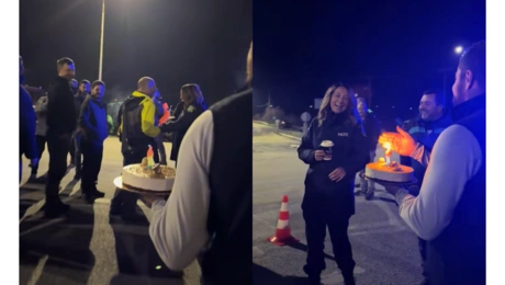 γενέθλια έκπληξη στην αστυνομικό αγρότεσ εξοχή