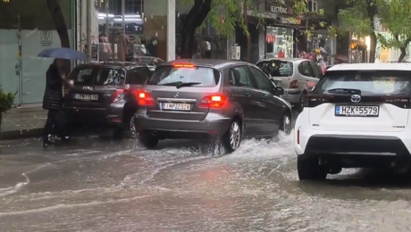 Δρόμοι πλημμυρισμένοι από τις τελευταίες βροχές στην Αθήνα