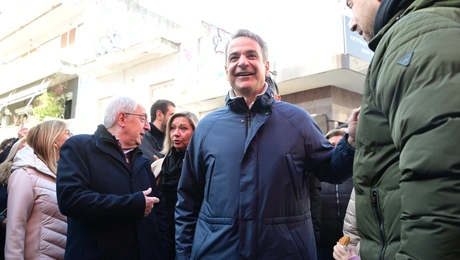 O Κυριάκος Μητσοτάκης στο Μαρούσι