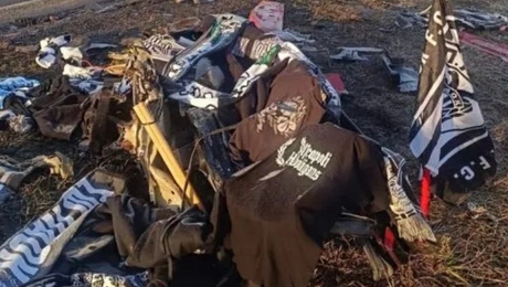 Οπαδοί του ΠΑΟΚ στο σημείο του δυστυχήματος