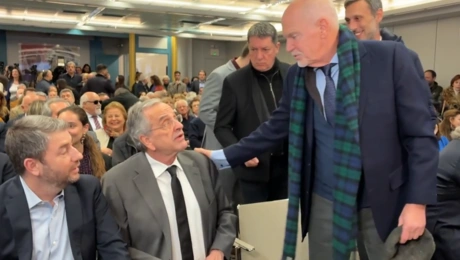 Σαμαράς, Παπανδρέου και Ανδρουλάκης στην ΕΣΗΕΑ για τον Σήφη Βαλυράκη 