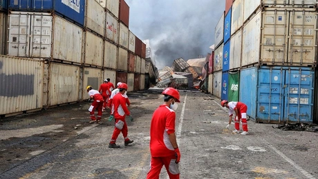 Διασώστες μετά από έκρηξη στο Ιράν