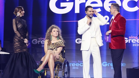 Χρήστος Μάστορας στο stage του Sing For Greece