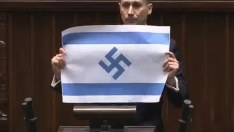 Βουλευτής σήκωσε σημαία του Ισραήλ με σβάστικα
