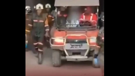 Στιγμιότυπο από βίντεο της διάσωσης μεταλλωρύχου στο Μεξικό