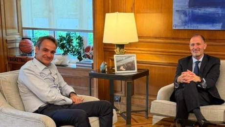 Συνάντηση Κυριάκου Μητσοτάκη με τον CEO της Euroleague πριν από το Final 4 της Αθήνας