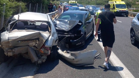 Η καραμπόλα 5 οχημάτων στην Εθνική Οδό