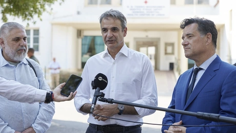 Ο Κυριάκος Μητσοτάκης στη Λέρο