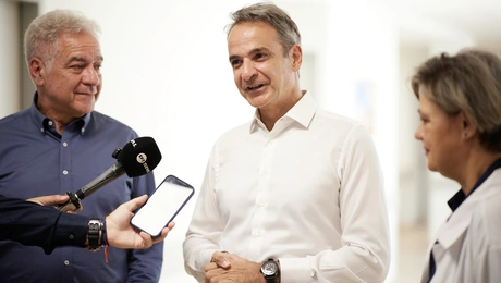 Ο Κυριάκος Μητσοτάκης στη Βόρεια Εύβοια